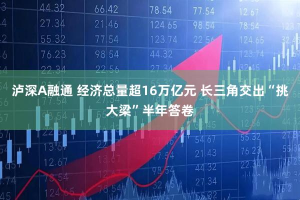 泸深A融通 经济总量超16万亿元 长三角交出“挑大梁”半年答卷